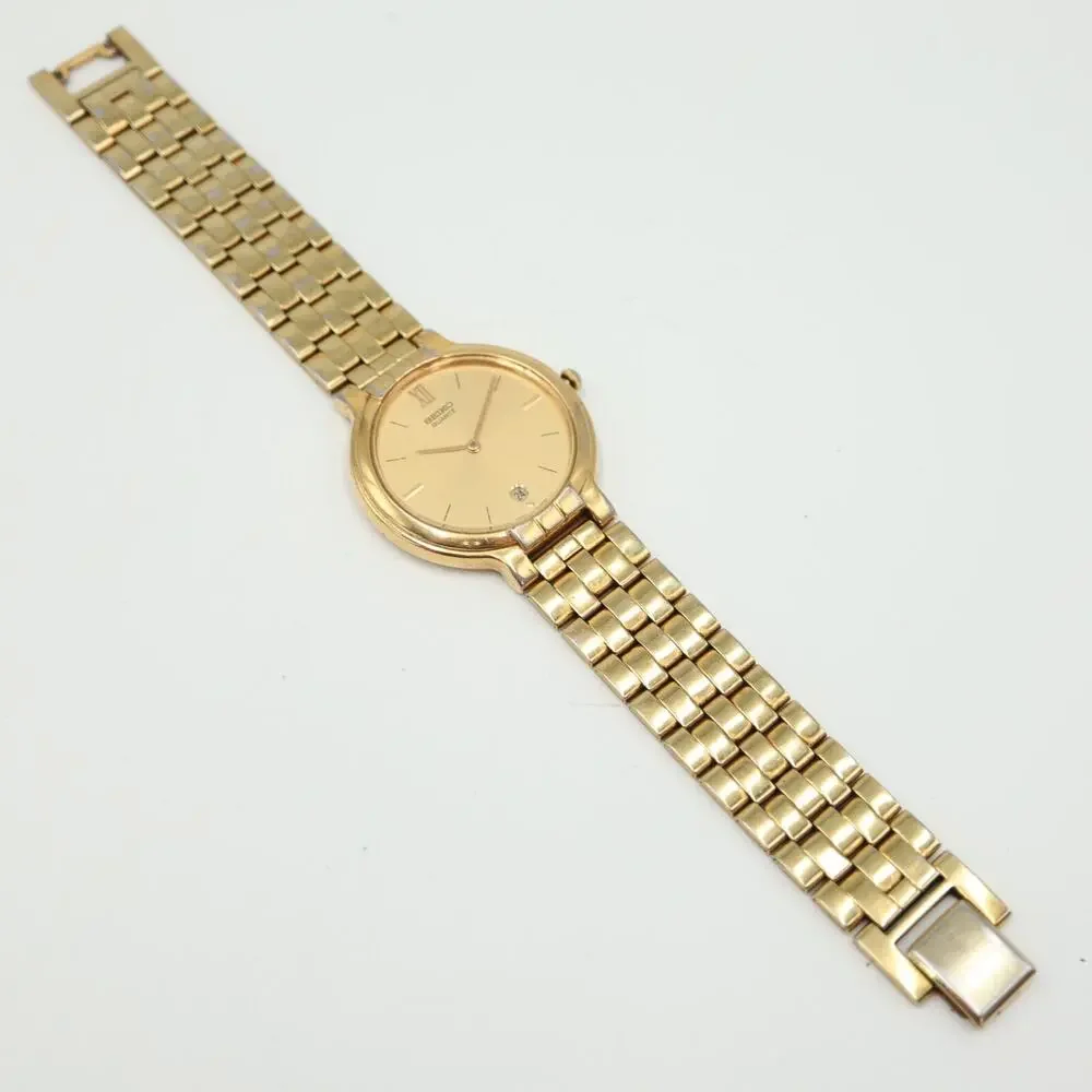 Vintage Seiko Gold Tone Watch Unisex 32mm Date Dial 7N29-6090 w New Battery